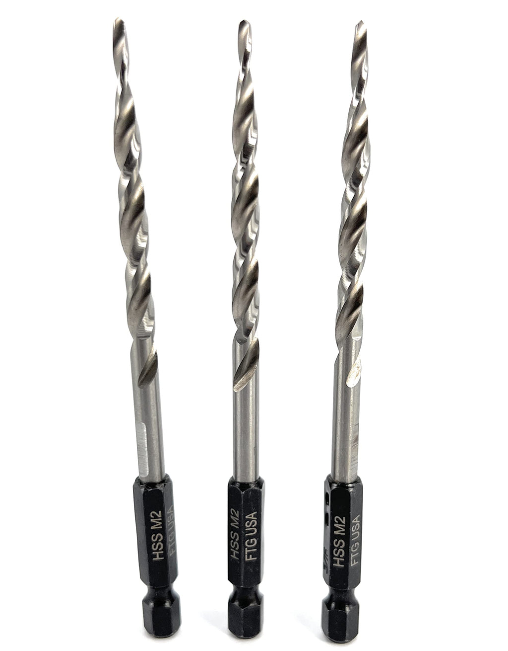 FTG USA 3 Pc #10 3/16" Replacement Tapered Drill Bit Only All Same Size Set