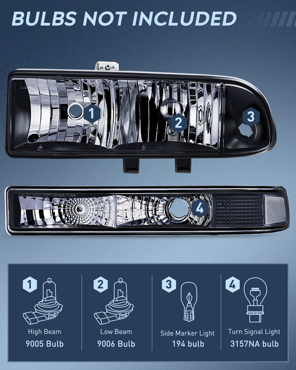 Nilight Headlight Assembly for 1998 1999 2000 2001 2002 2003 2004 2005 Chevy Blazer Headlights 1998-2004 Chevrolet S10 Pickup Replacement Headlamp Housing Bumper Lights