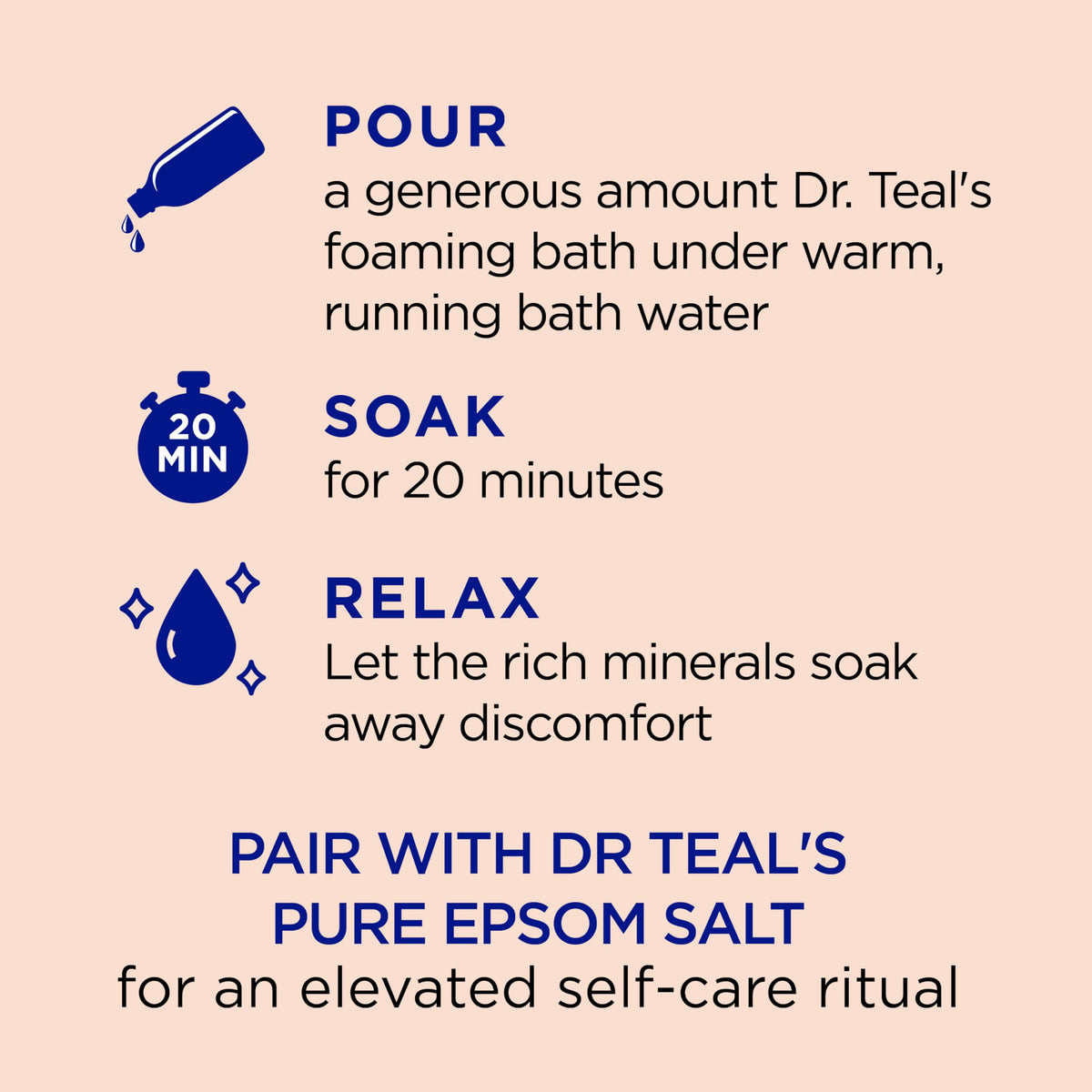 Foaming Bath with Pure Epsom Salt, Stress Relief with Ginseng & Ginger, 34 fl oz (Pack of 4)