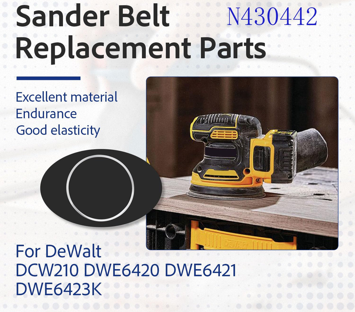 (4 Pack) N430442 Sander Belt for DeWalt DCW210 DWE6420