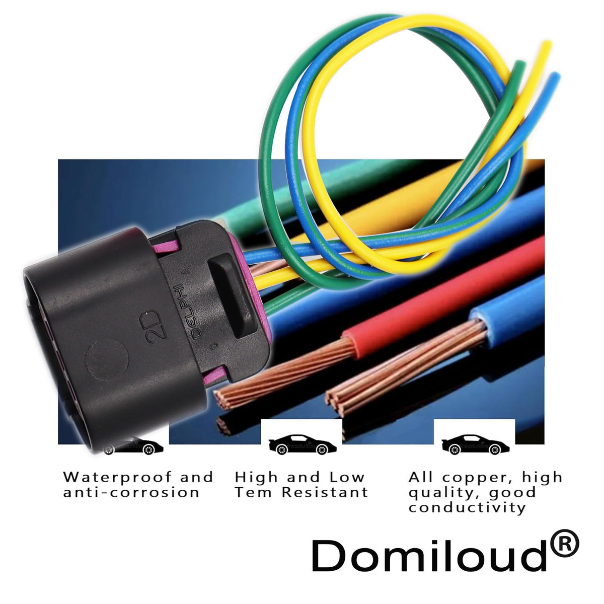 3 Pin Headlights Connector Plug Compatible with Ram 1500 Classic 2019-2024