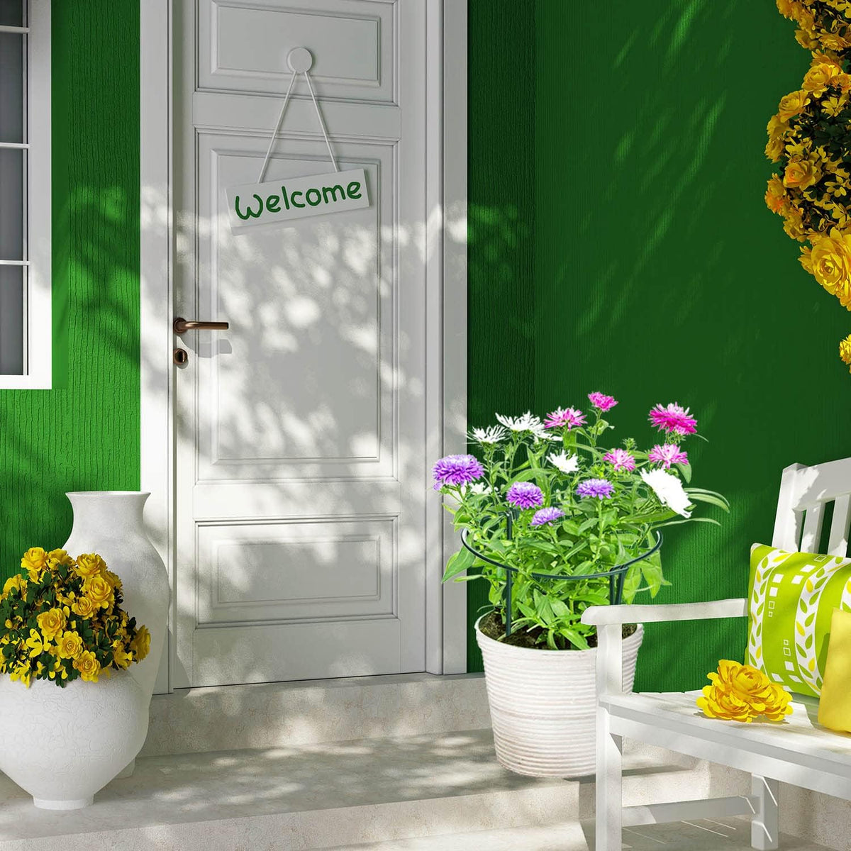 8 Pack Plant Support Stakes, Half Round Metal Garden Plant Stake Indoor Peony Cages and Supports, Green Plant Support