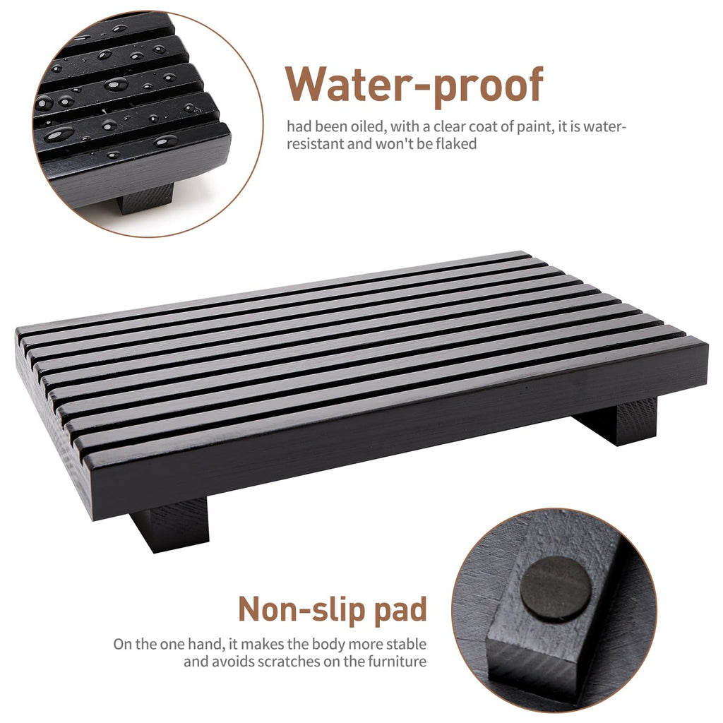 Wooden Display Risers Table Stand for Bathroom Tray Kitchen Counter Decor
