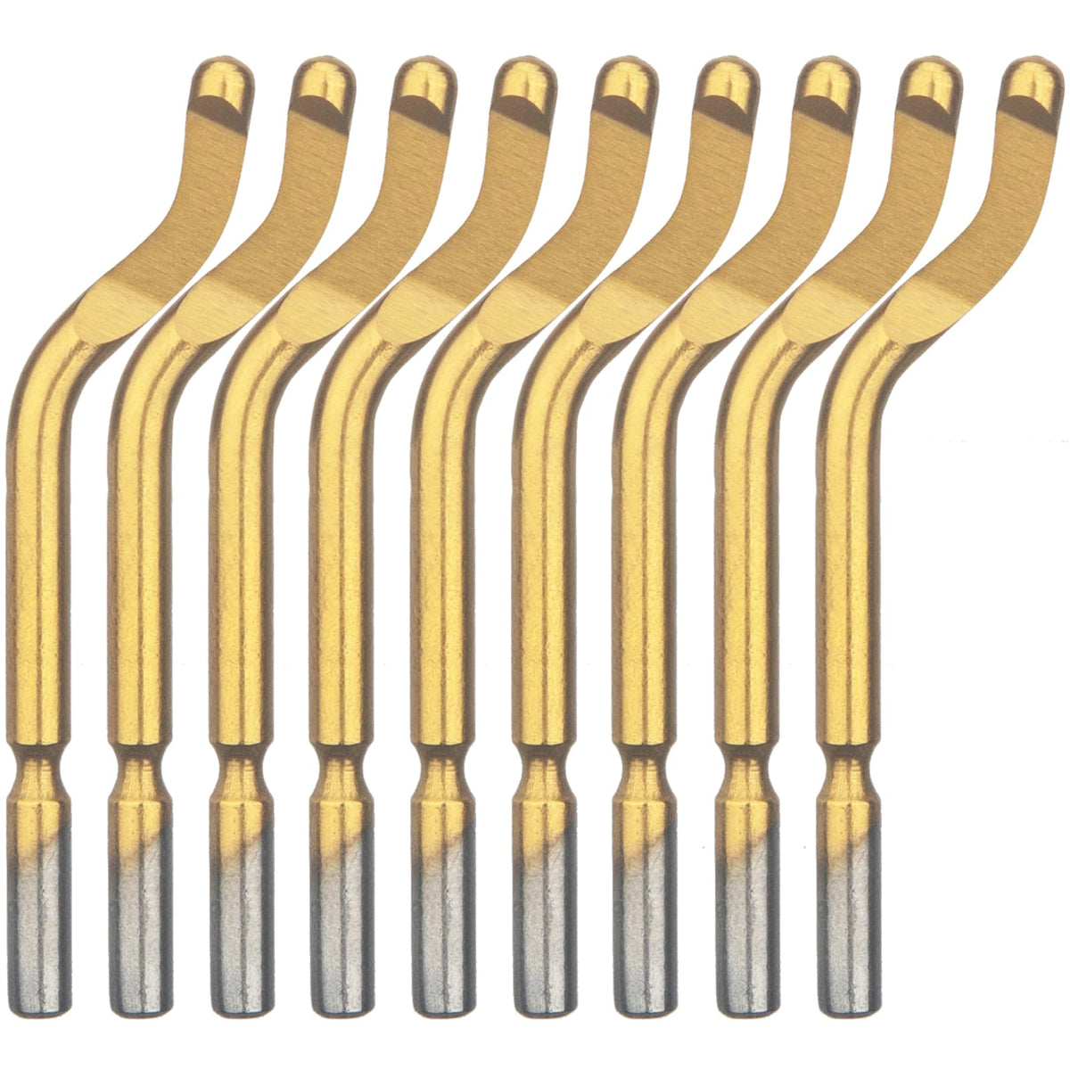 Lirioden 10PCS M35 Titanium Plating HSS Deburring Blades BS1012 – 65-67 HRC Heavy-Duty Edge Remover for Stainless Steel, Copper, Aluminum, Plastic, PVC, Resin&3D Printing – Metalworking&Plumbing Tool
