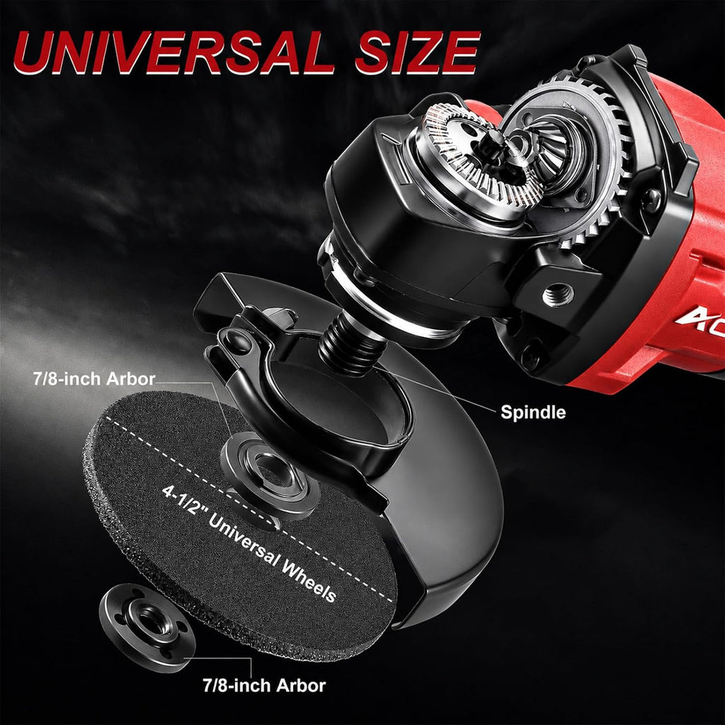 Cordless Angle Grinder 4-1/2 inch, 21V Battery Grinder Kit, Power Electric Cut Off Tool, Brushless Motor, 2x4.0Ah