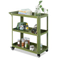 3 Tier Metal Utility Rolling Cart with Wheels, Green