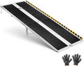 7FT Portable Wheelchair Ramp, Smooth Door Access No Blocking Design, 800 LBS Heavy Duty Non-Slip Threshold Ramp for