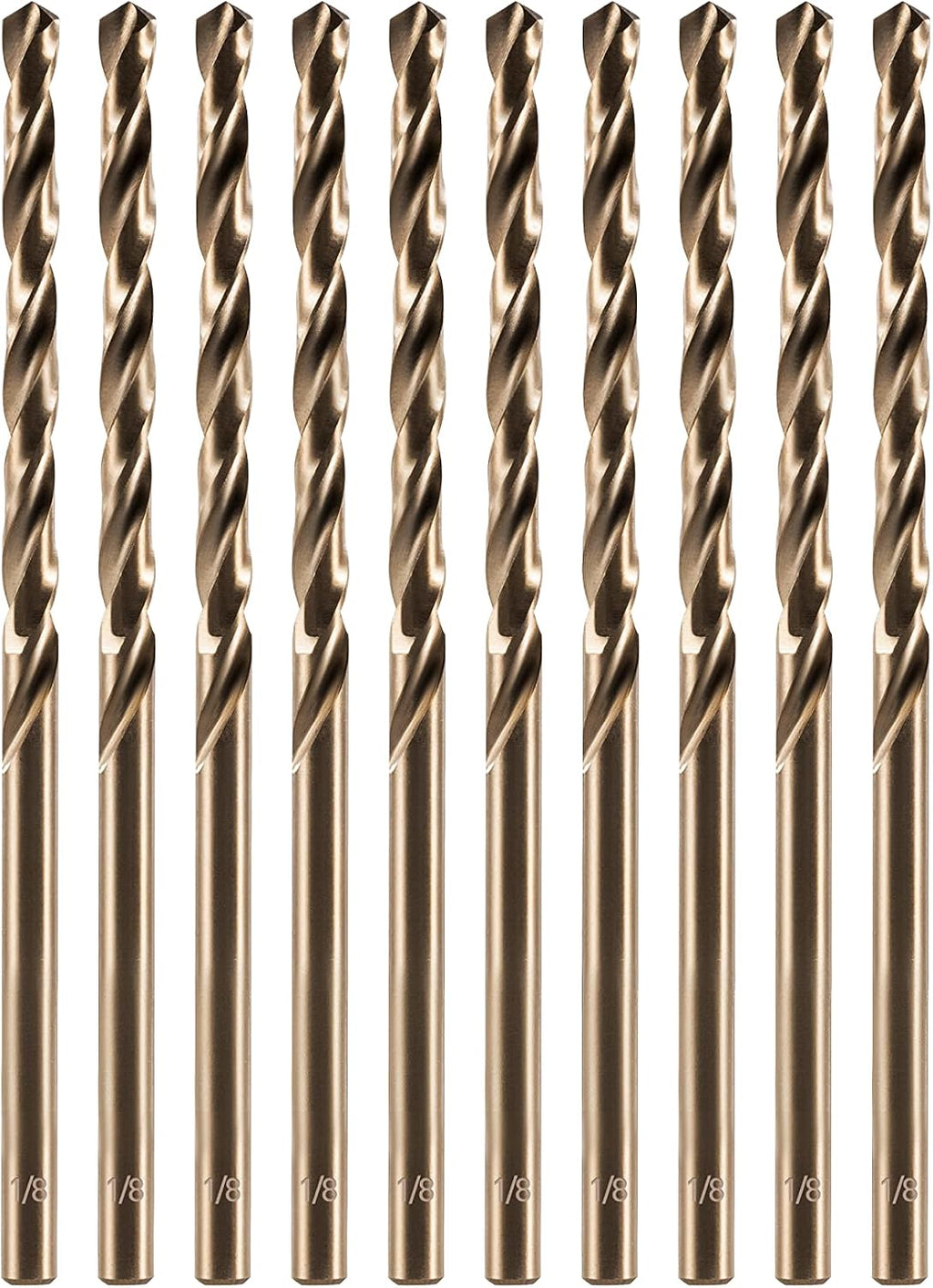amoolo 1/8" inch Cobalt Drill Bits, 10pcs