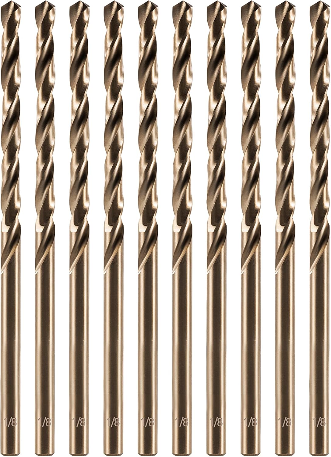 amoolo 1/8" inch Cobalt Drill Bits, 10pcs