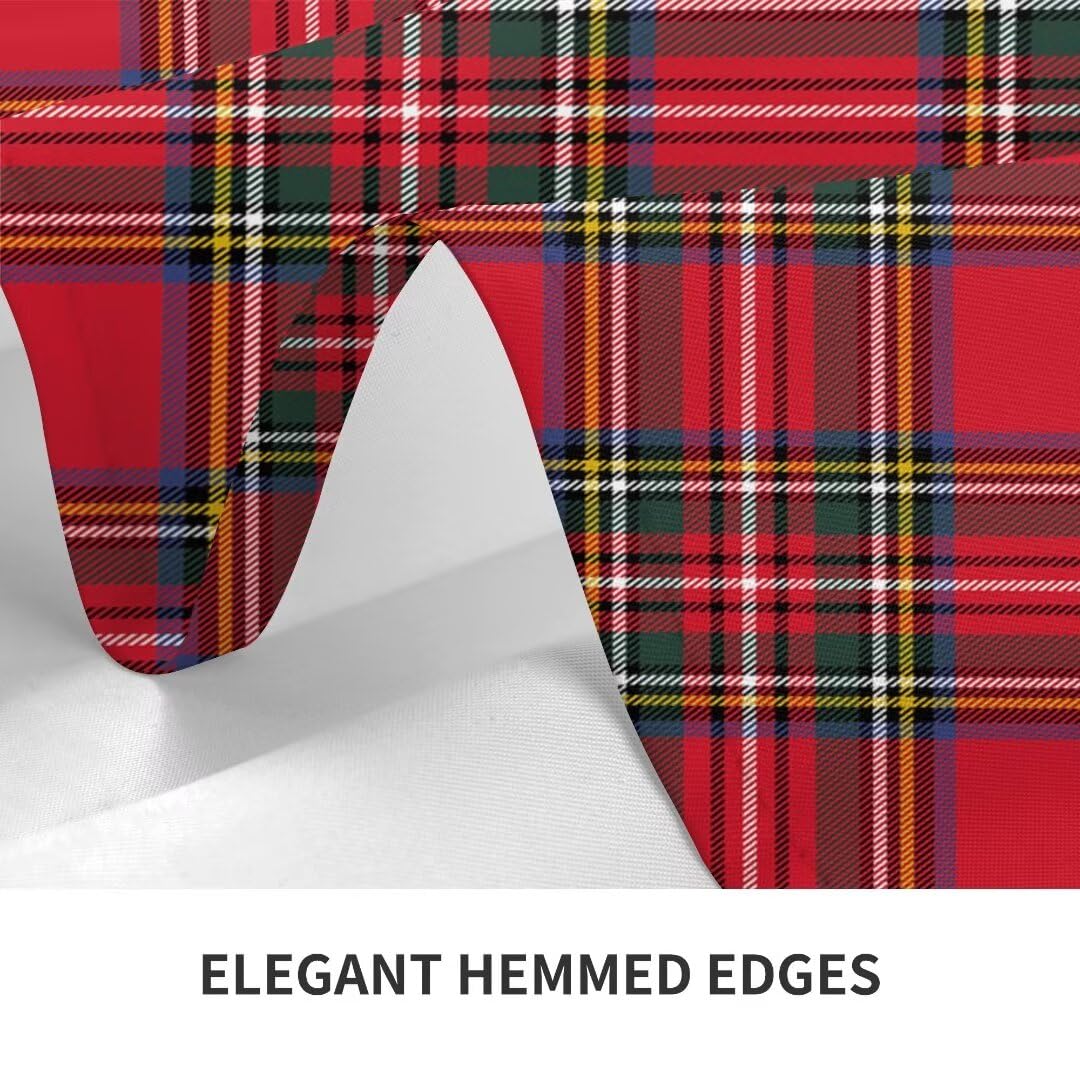 Christmas Tablecloth 60 x 84 Inch Rectangle Red Green Buffalo Plaid Tablecloth Dust-Proof Wrinkle Resistant Rustic