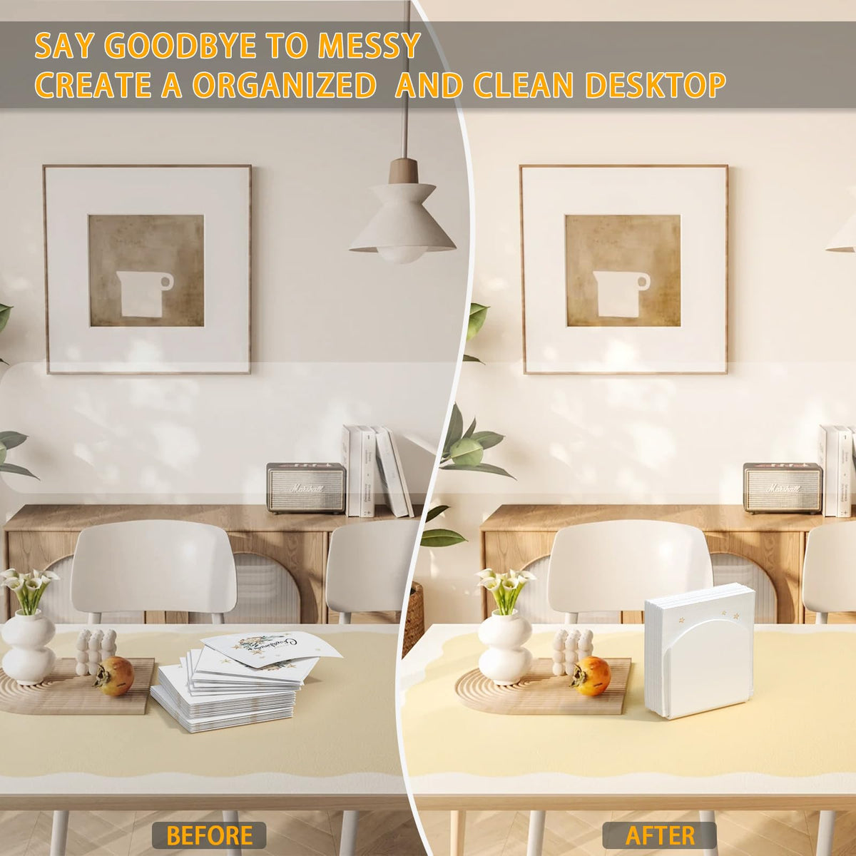 2Pack White Acrylic Freestanding Napkin Holder