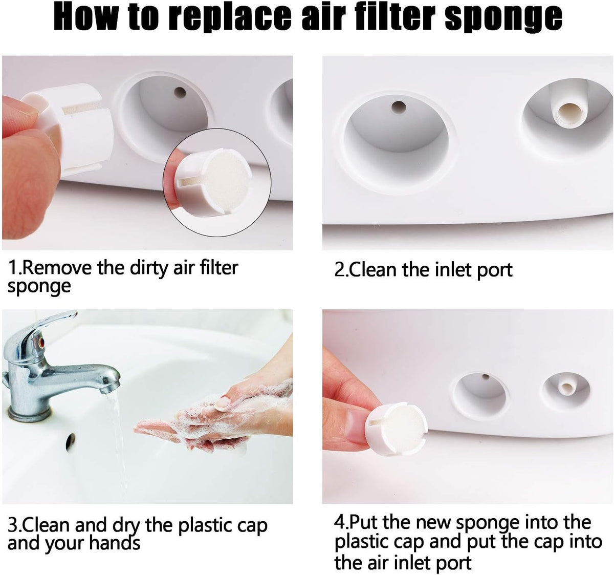 Boao 48 Pcs Nebulizer Sponge Filter Replacement for Compressor Nebulizer