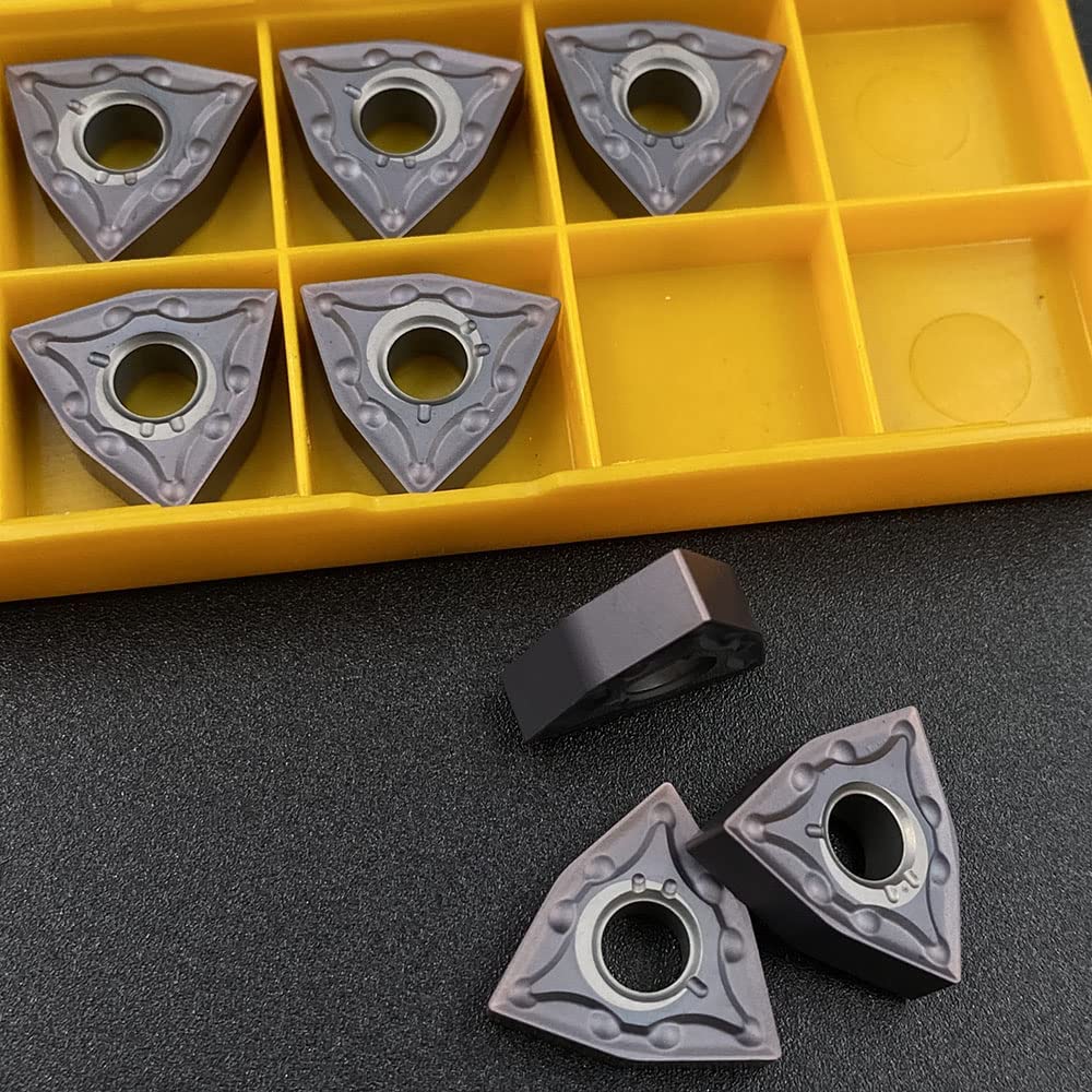 GBJ 20pcs WNMG 431 WNMG080404 Bronze Carbide Turning Inserts Lathe Carbide Inserts Cutting Tools for Machining Steel Parts/Stainless Steel (WNMG431)