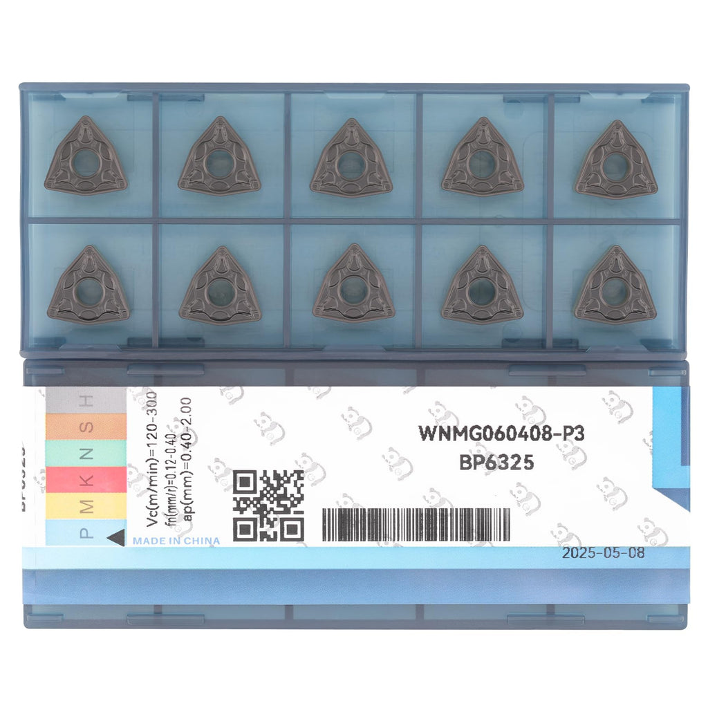 CDBP CNC Carbide Inserts WNMG332 Wnmg 060408 for Metal Cutting Steel, Semi-Finishing chipbreaker for Turning Insert, 10 PCS