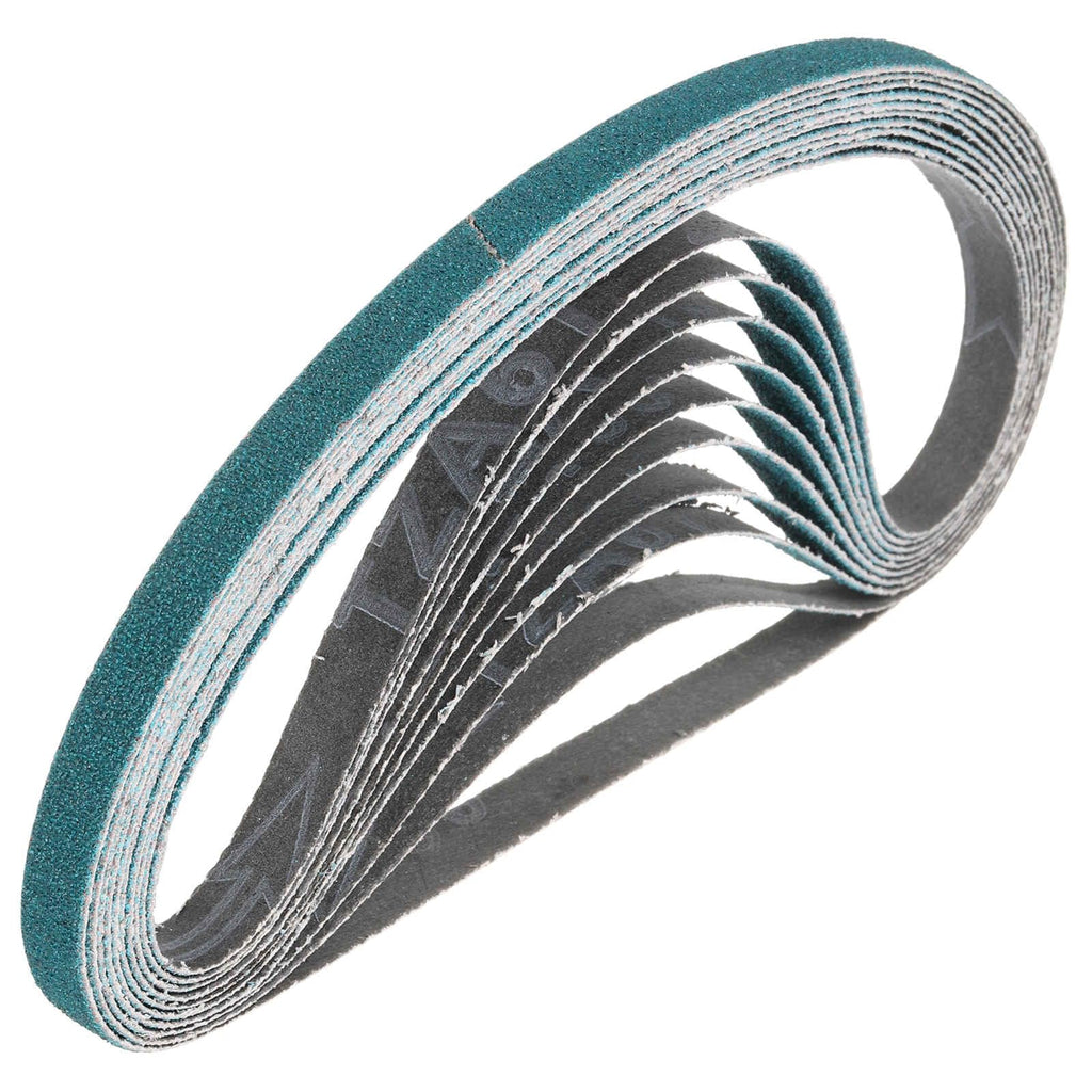 HARFINGTON 1/2 x 18 Inch Sanding Belts 120 Grit Zirconia 32 Pcs