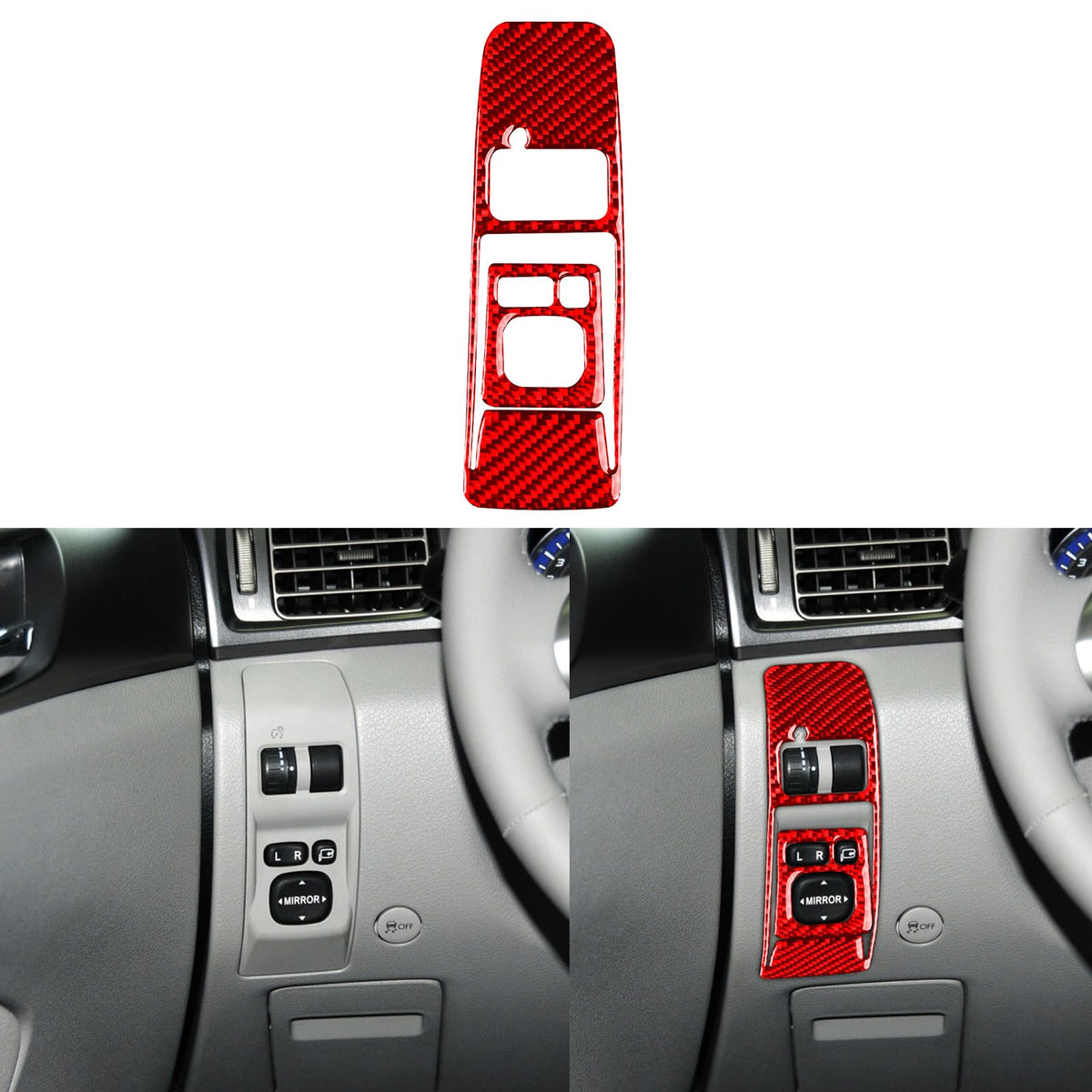 GDFJGD Headlight Switch Trim for Subaru Forester 2009-2013 Red Accessories