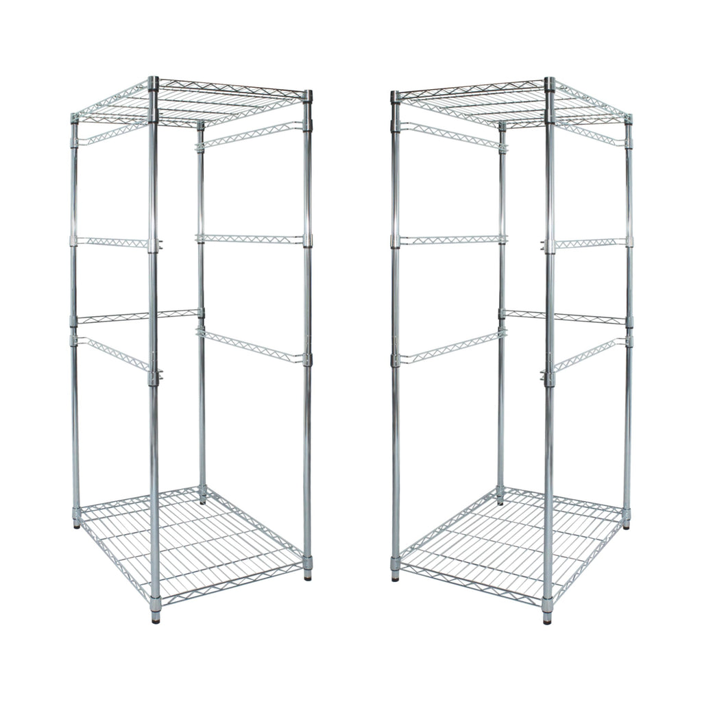 MonsterRAX 2-Pack 5-Tier NSF Bin Rack for 27-Gal Totes, Silver