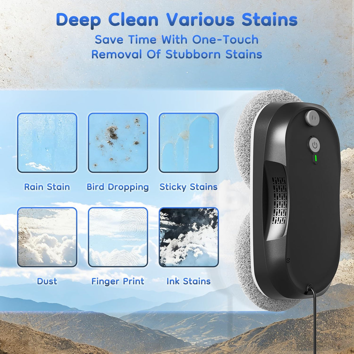 Window Cleaning,Window Cleaner Robot with Triple Safety System,Edge Detection,Intelligent Navigation,Anti-Slipping