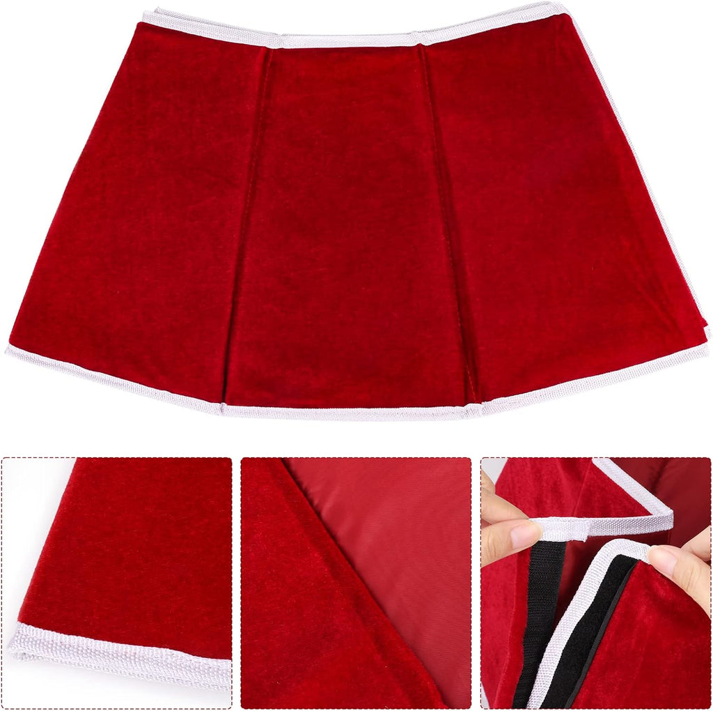 Christmas Tree Collar Red Velvet Christmas Tree Ring Foldable Xmas Trees Skirt for Artificial Trees Base Stand Cover