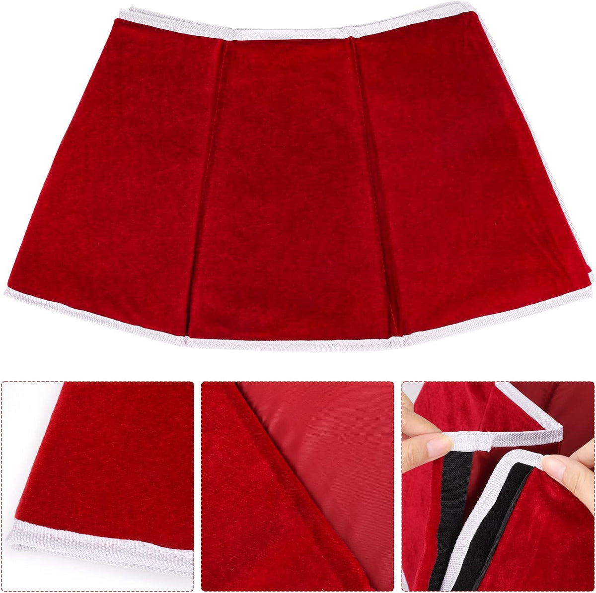 Christmas Tree Collar Red Velvet Christmas Tree Ring Foldable Xmas Trees Skirt for Artificial Trees Base Stand Cover