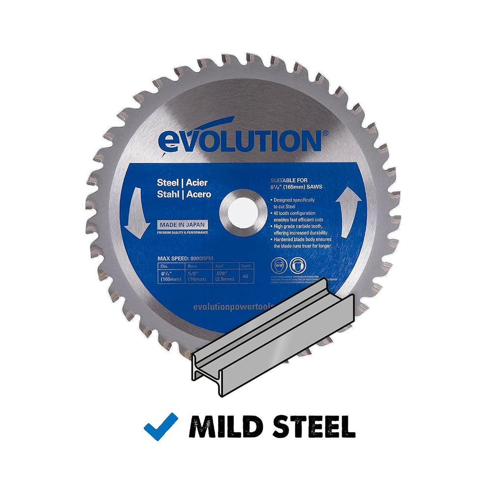 Evolution Power Tools 6-1/2BLADEST Steel Cutting Saw Blade, 6-1/2-Inch x 40-Tooth, Silver
