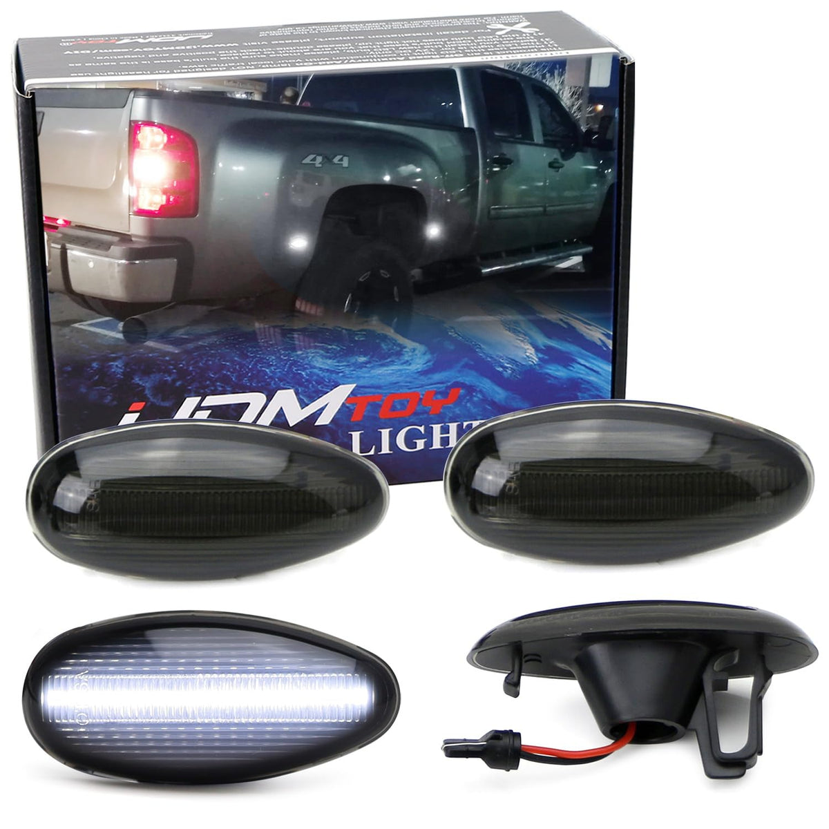 iJDMTOY LED DRW Side Marker Lights For Chevy/GMC Silverado Sierra 2500 3500