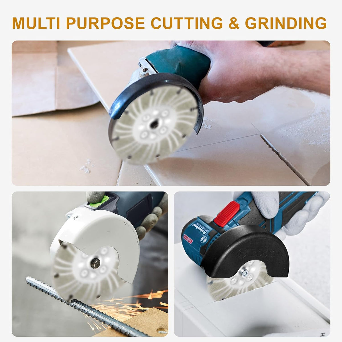 Angle Grinder Diamond Cutting Wheel - electroplated Diamond Blade for Metal, Steel, Concrete, Stone, Tile - 4 1/2, 5, 6 inch Wet/Dry Grinding Wheel (with Flange, 4 1/2)