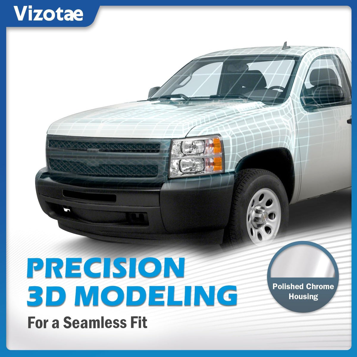 Headlights with High/Low Beam Bulbs for 2007-2013 Chevy Silverado