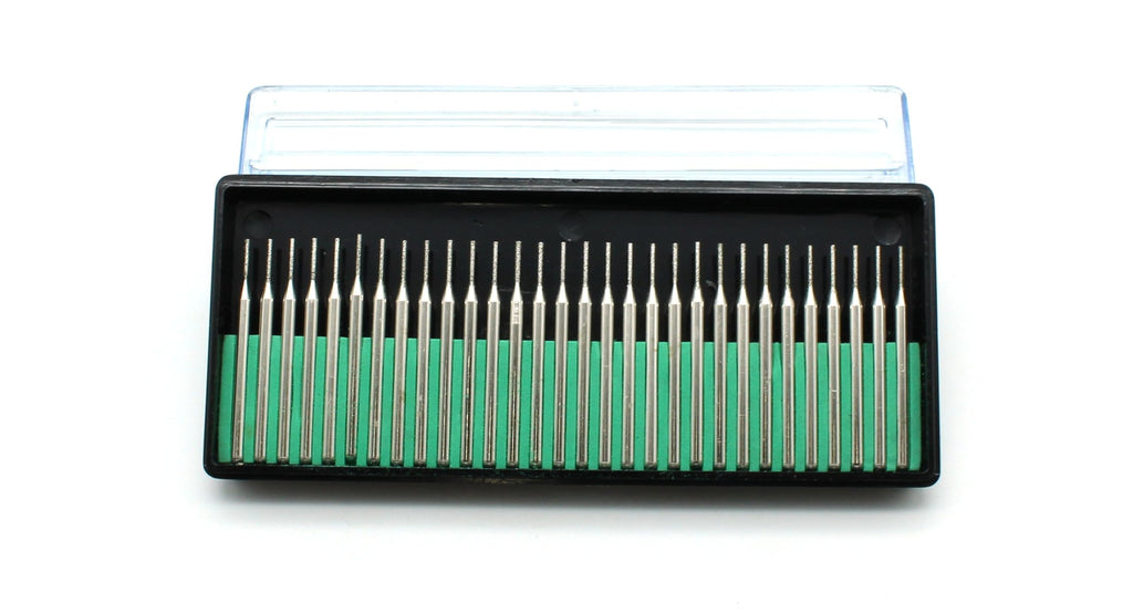 TMAX 30p 1/32" Grit 80 Coarse Diamond Burrs Glass Drill Bit Set for Dremel