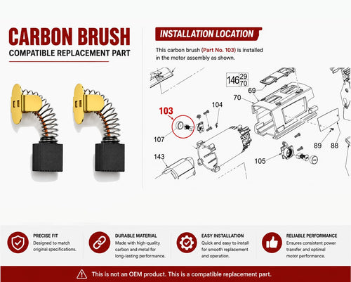 (2 pcs) Carbon BRUSH ASSEMBLY 22-18-0025 Fits for Milwaukee Electric Saw