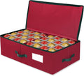 Christmas Ornament Storage Box -Stores Up to 64 3” Balls, Holiday Ornaments Storage with Adjustable Dividers, Visual