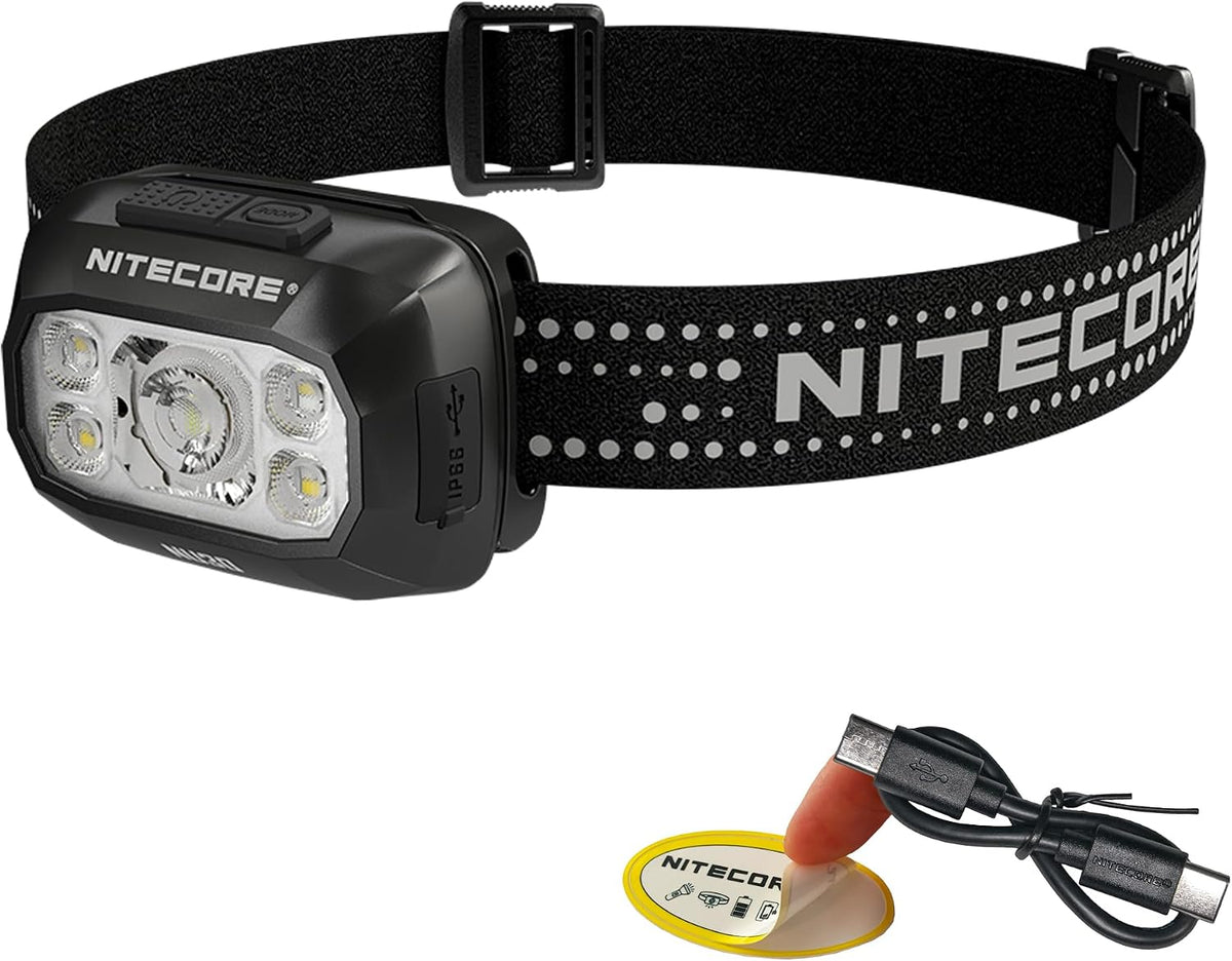 NU30 500 Lumen LED Rechargeable Headlamp with White and Red Beams