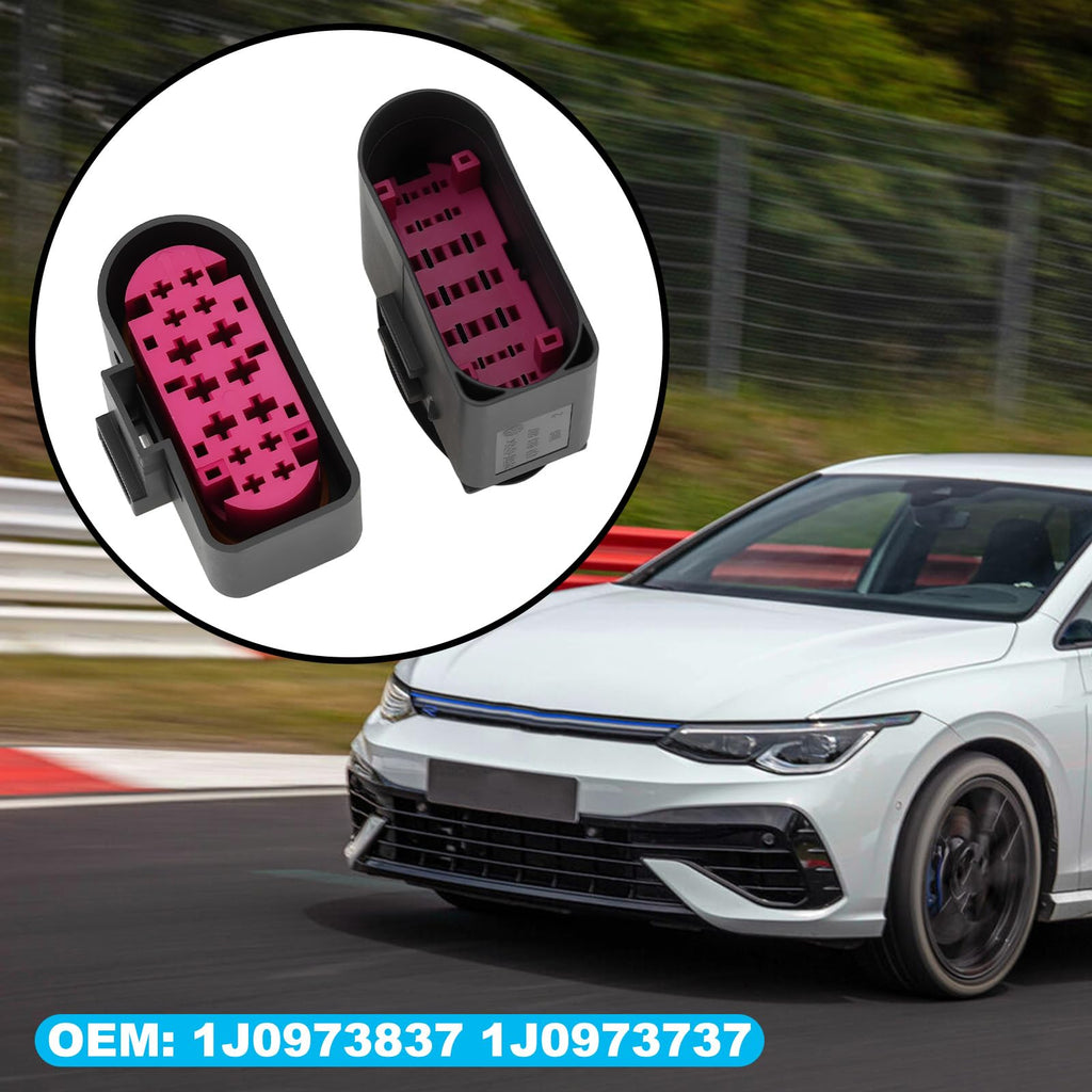 Briny River 2pcs 14Pin Automobile Xenon Headlight Lamp Connector Socket 1J0973837 1J0973737 Compatible with VW