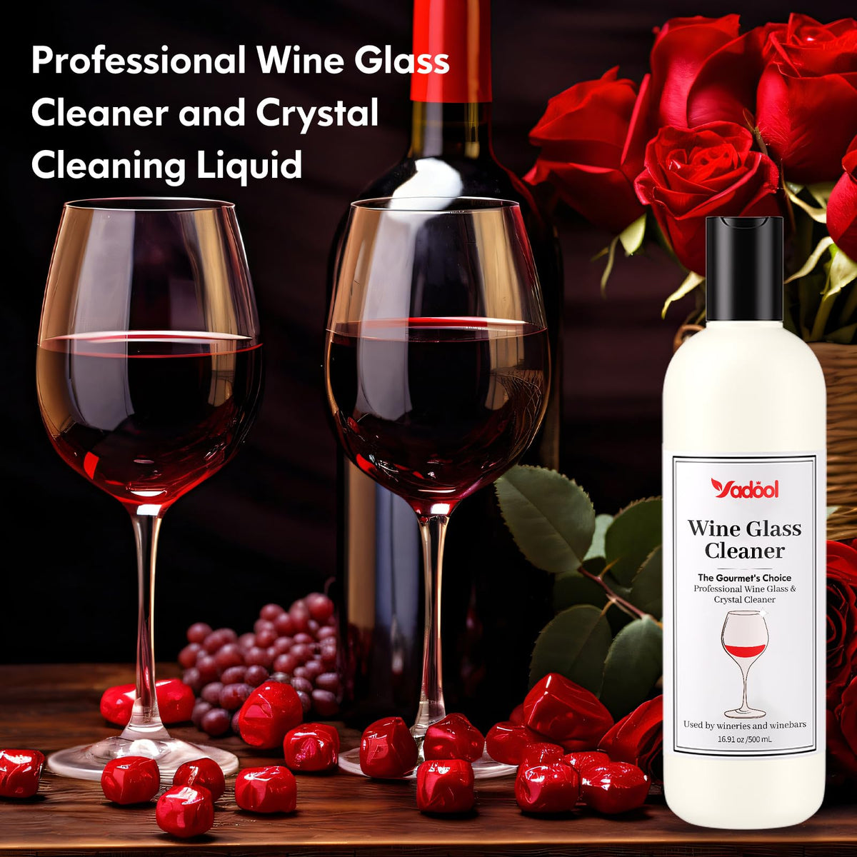 Wine Glass Cleaner, Crystal Cleaning Liquid for Glassware, 16.91 oz
