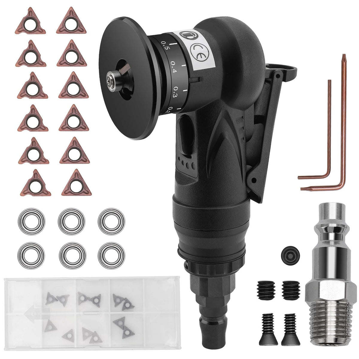 Mini Pneumatic Chamfering Tool Handheld,45°Arc Corner(C&R Angle Blades)