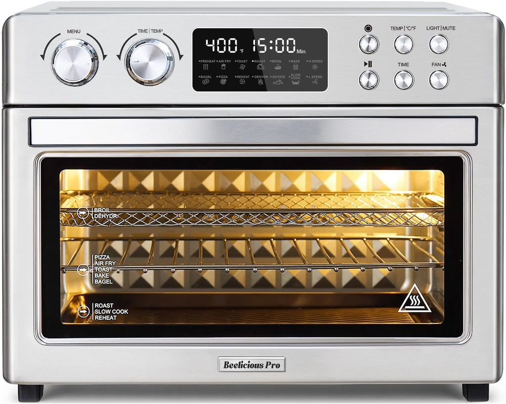 28QT Air Fryer Toaster Oven Combo, Large 12-in-1 Convection Countertop Oven with Next-Gen HeatWave Convection