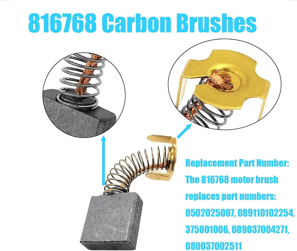 816768 Carbon Brushes Assy Compatible With Ridgid/Craftsman R4510 R45101 MS1250 MS12501 TS2400LS TS2410LS Table Saw/Miter Saw Electric Motors Brushes Parts （4/Pack）