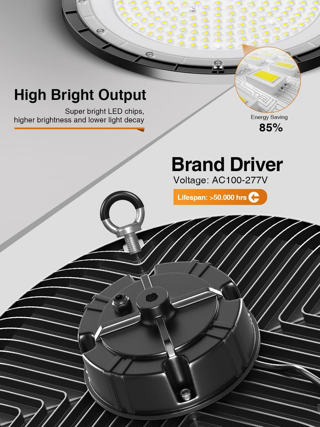 ONLYLUX UFO LED High Bay Light, 10 Pack, 150W, 5000K, 22500LM