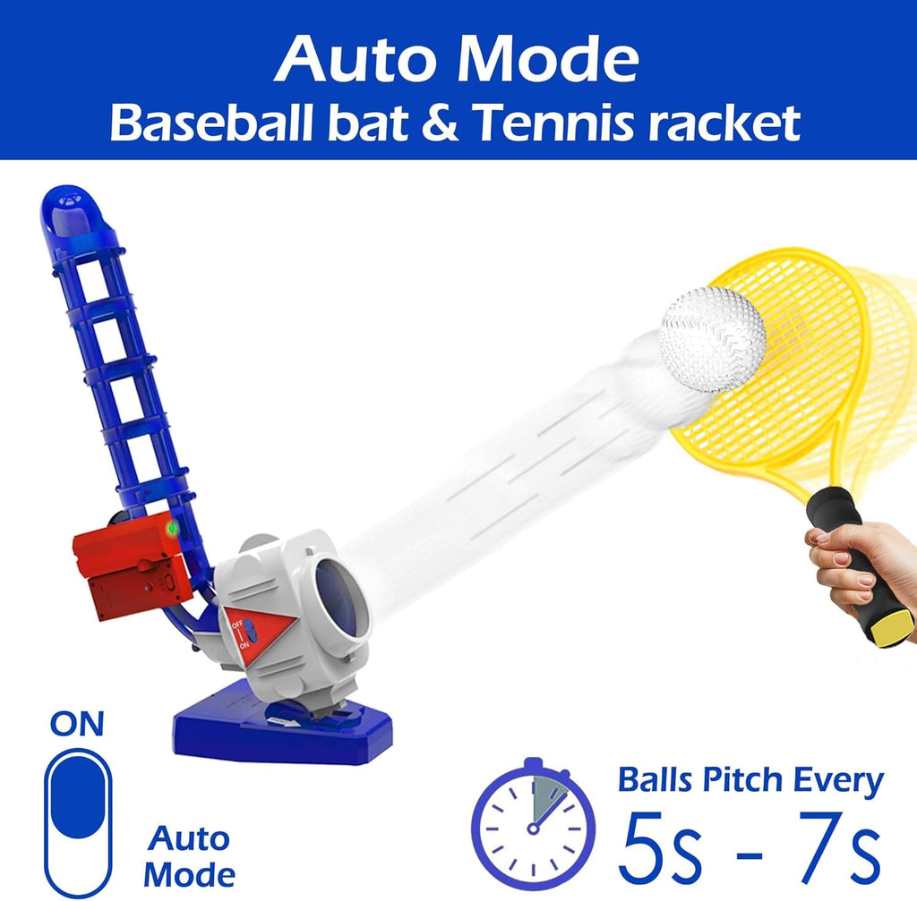 Kids Pitching Machine Toys, 2 in 1 RC Baseball Tennis Pitcher