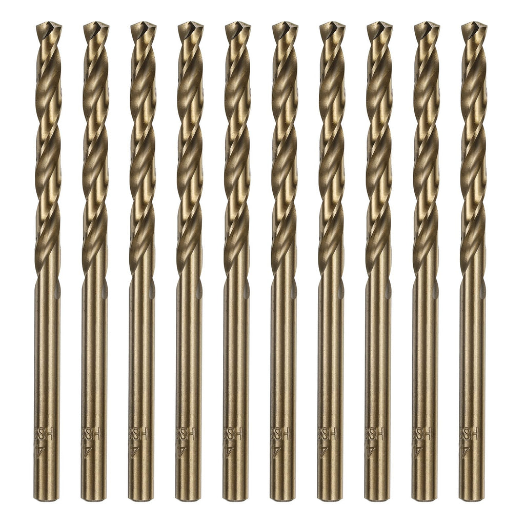 HARFINGTON 10pcs Cobalt Jobber Drill Bits 4.2mm / 0.165" M35 High Speed Steel HSS Twist Drilling Bit Tool for Stainless Steel Copper Wood Plastic and Other Hard Materials