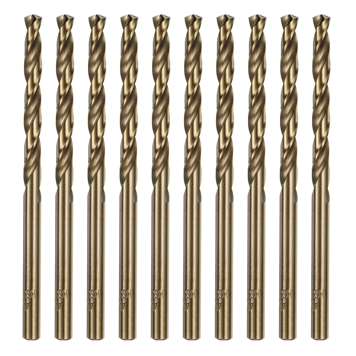HARFINGTON 10pcs Cobalt Jobber Drill Bits 4.2mm / 0.165" M35 High Speed Steel HSS Twist Drilling Bit Tool for Stainless Steel Copper Wood Plastic and Other Hard Materials