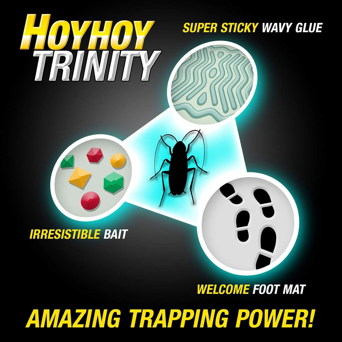 Trap A Roach - Bait Glue Traps, Great for Home with Kids & Pets Indoor, Sticky Pest Control Trap, Roach Killer, Made