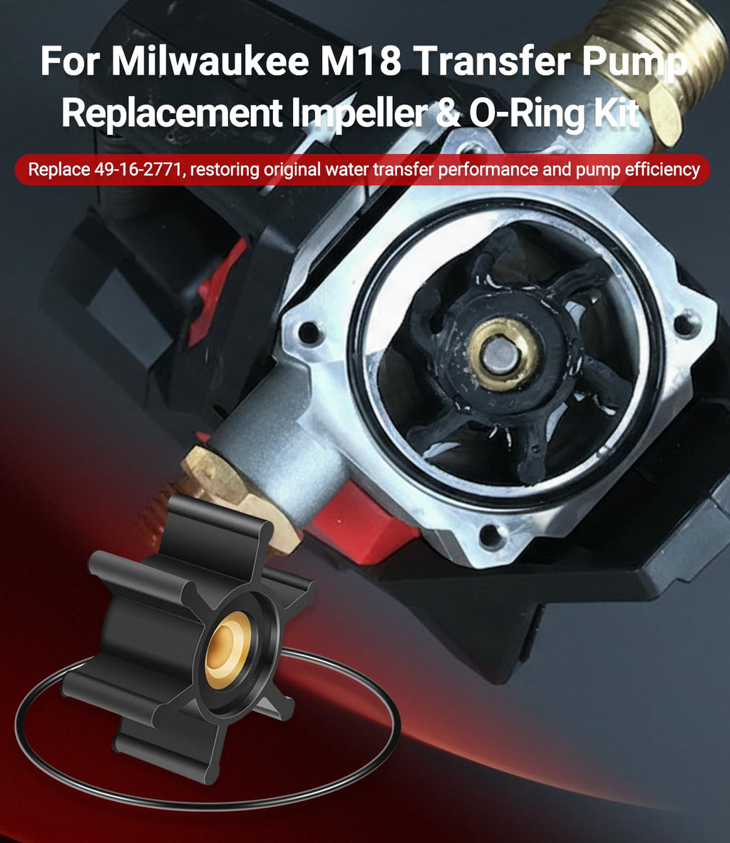 Replacement Impeller & O-Ring Kit Fit for Milwaukee M18 Transfer Pump, Replace 49-16-2771