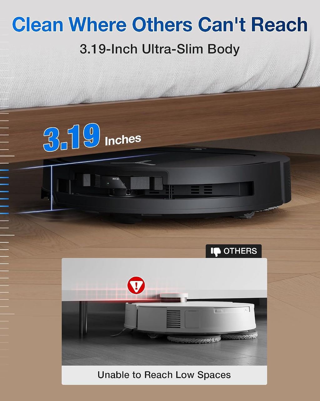 DEEBOT T50 Omni Robot Vacuum & Mop, 15,000Pa Suction, 3.19" Ultra-Slim, ZeroTangle 2.0, TruEdge Cleaning, AIVI 3D