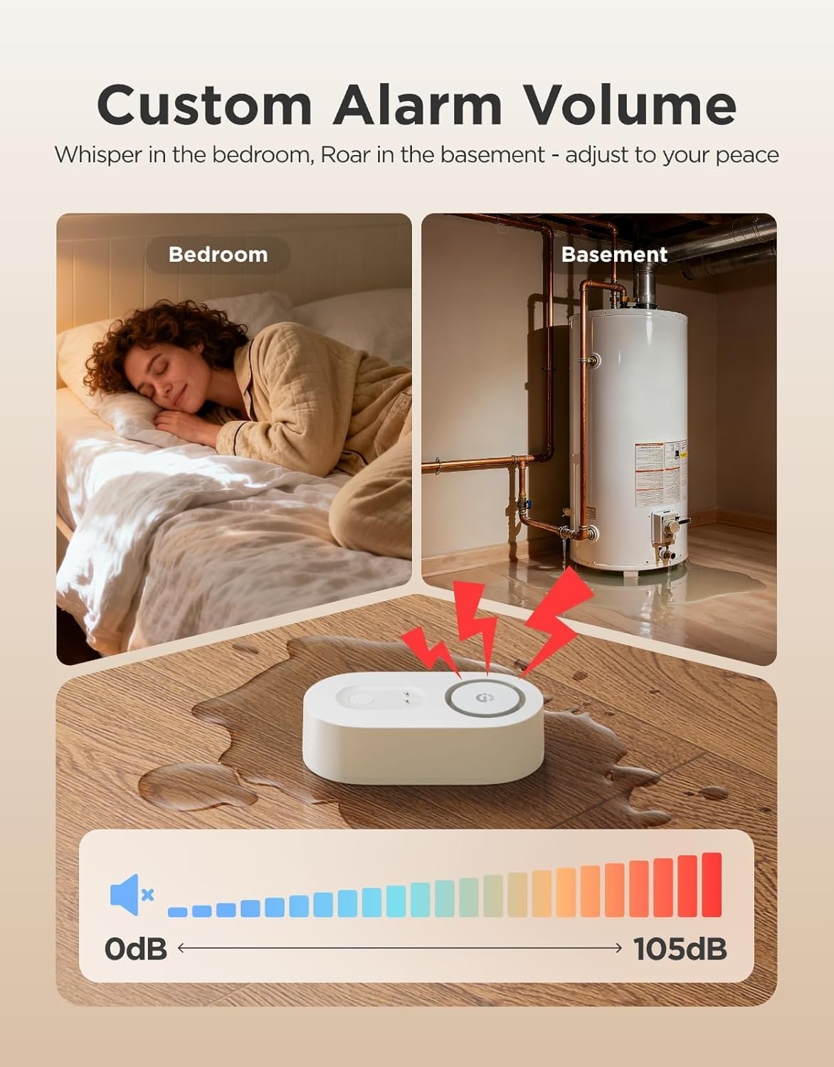 Upgraded Smart Water Leak Detector 1s with High Alarm, 6 Pack | 1804ft Ultra-Long Range, WiFi Water Sensor with