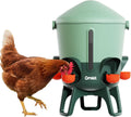Insulated Chicken Waterer, 3 Gallon | Automatic Poultry Water Dispenser with 5 Cups & Nipples Included | BPA-Free |
