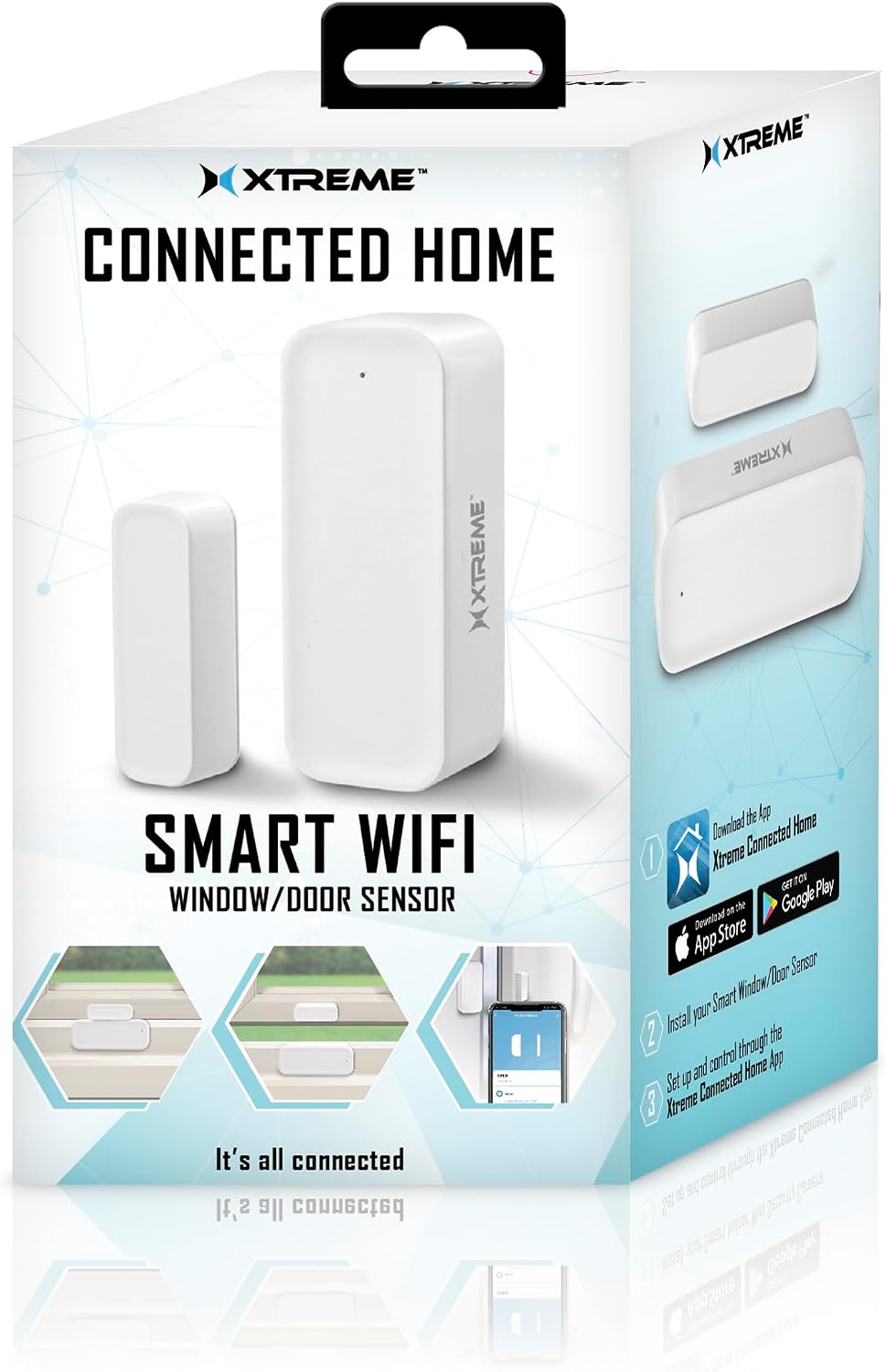 Smart Wi-Fi Window & Door Sensor, Wireless 2.4GHz Wi-Fi Door Sensor, No Hub Required, Instant Notifications, Remote