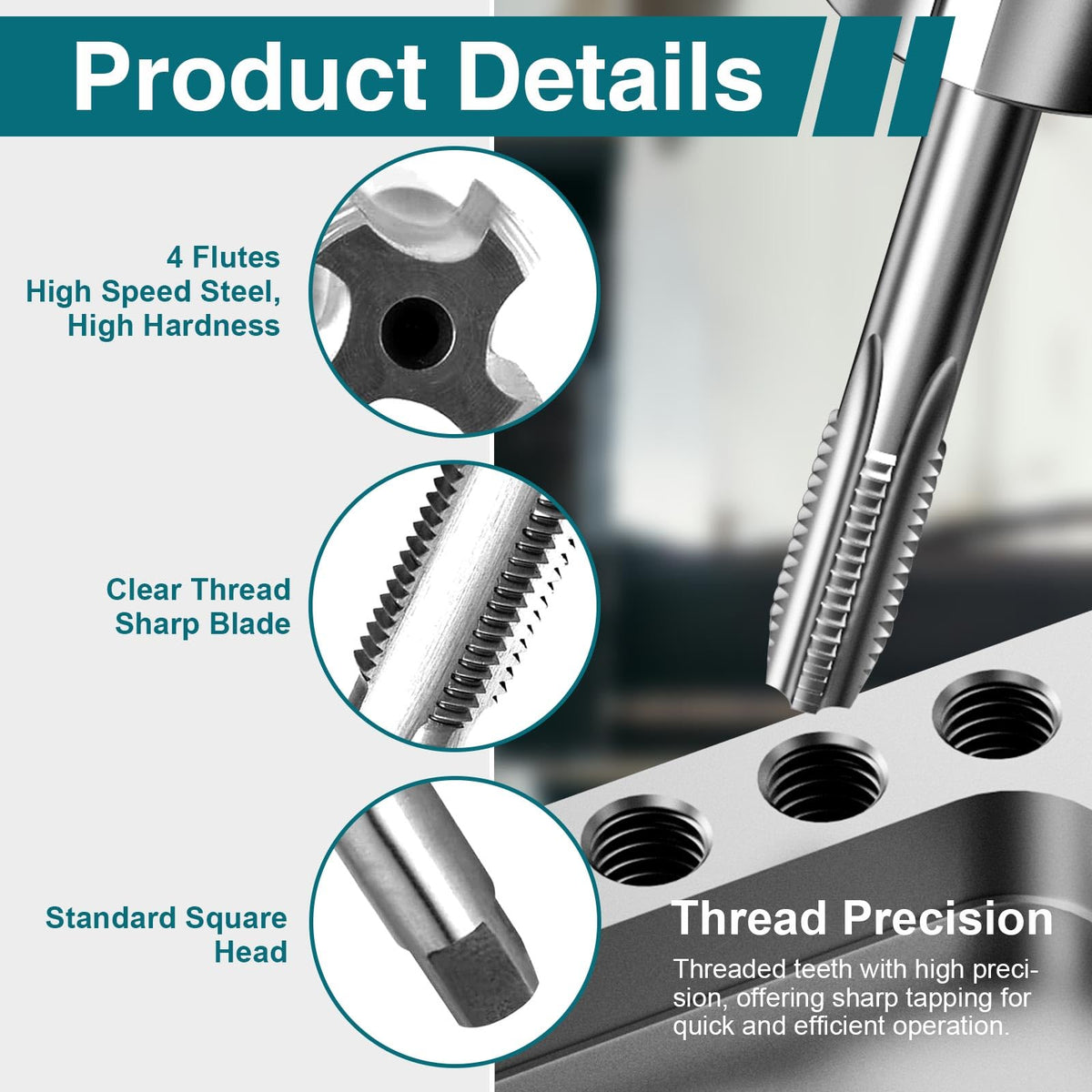 5/8"-18 UNF Tap and Die Set, Right-Hand HSS M2 Machine Thread Tap Die Set