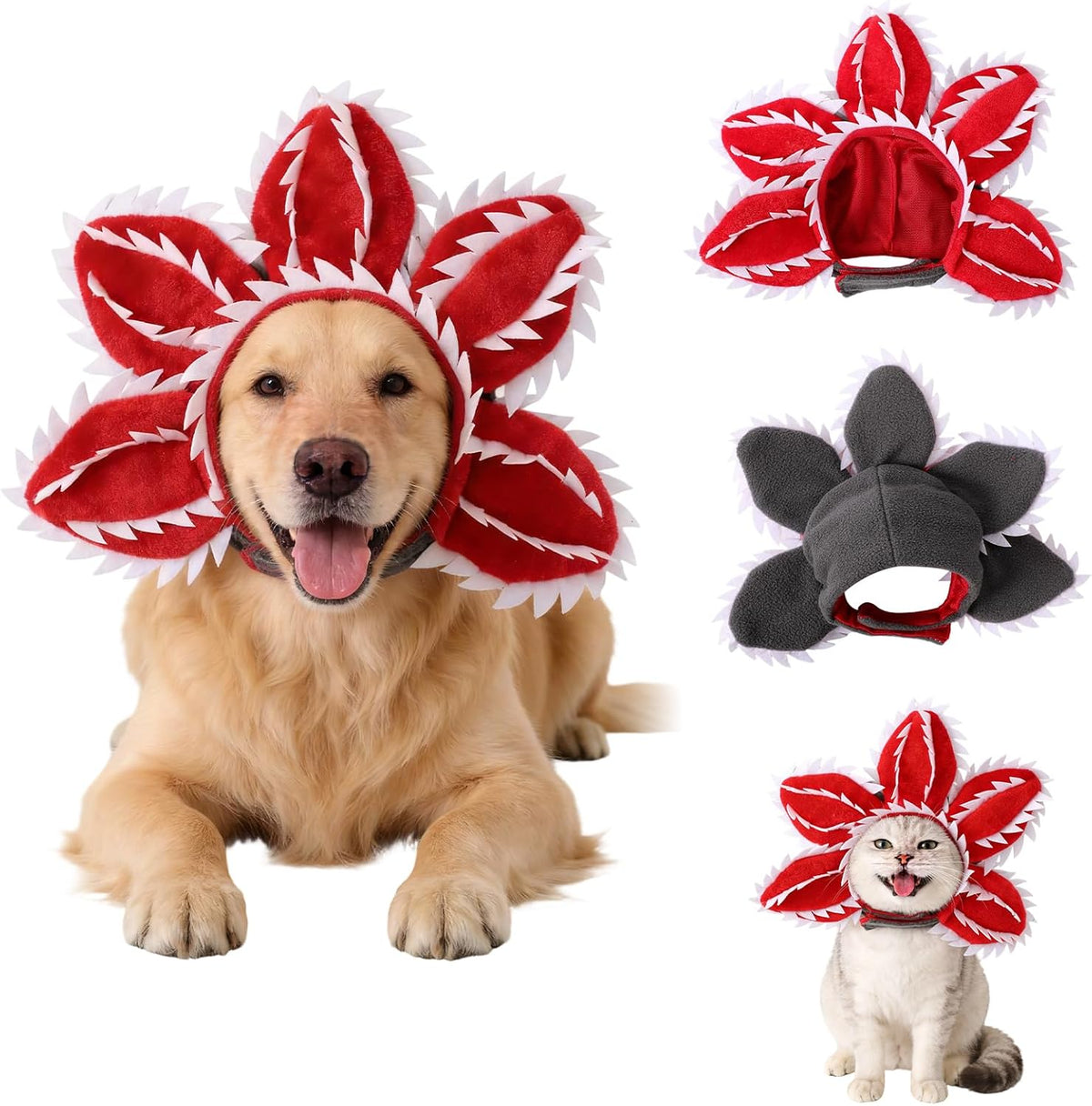 Pet Demon Dog Costume Funny Carnivorous Plant Dog Adjustable Hat Costume