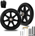 2Pcs 6 Inch Replacement Wheelchair Wheels for Walkers - Environmentally Friendly Rubber Material, Wear-Resistant PU Tires, Anti-Slip, and Durable ABS Wheel Hub (6IN Narrow 2Pcs)